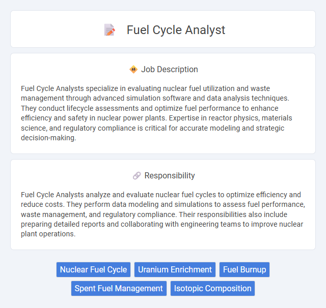 Fuel Cycle Analyst Job Description and Career Detail