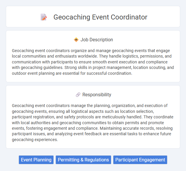 Geocaching Event Coordinator Job Description and Career Detail