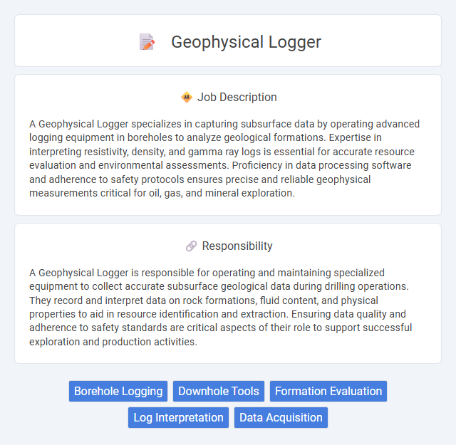 Geophysical Logger Job Description and Career Detail