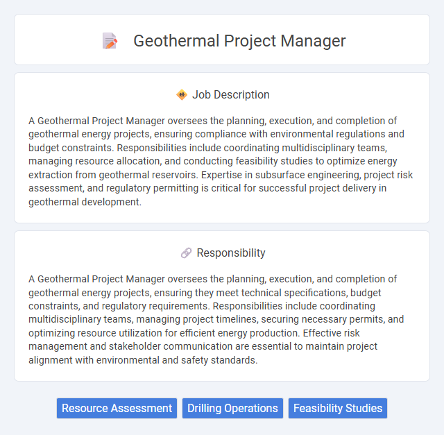 Geothermal Project Manager Job Description and Career Detail