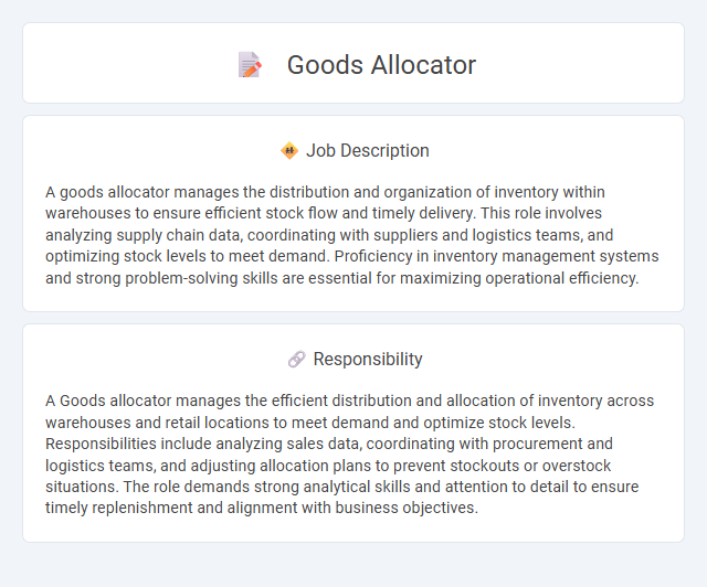 Goods Allocator Job Description and Career Detail