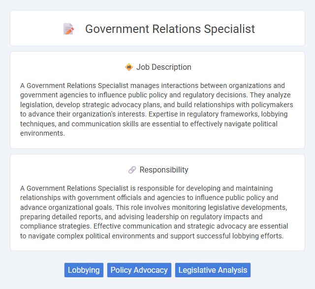 Government Relations Specialist Job Description and Career Detail