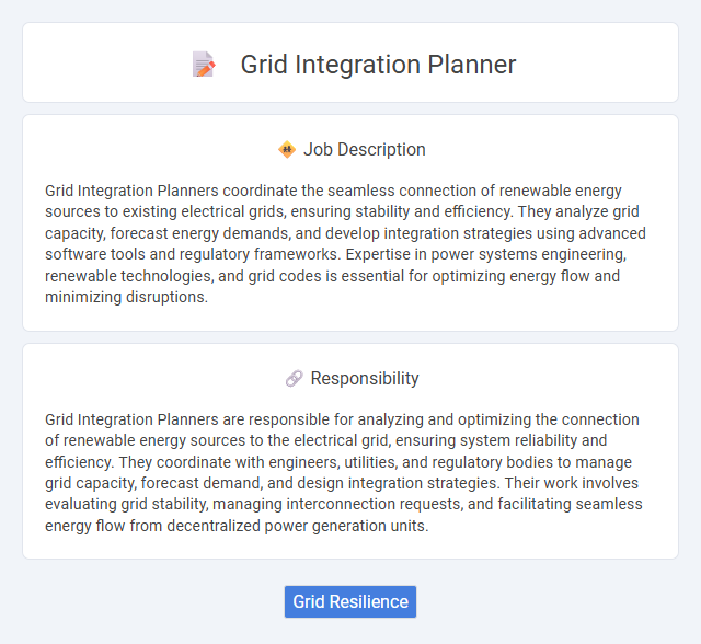 Grid Integration Planner Job Description and Career Detail