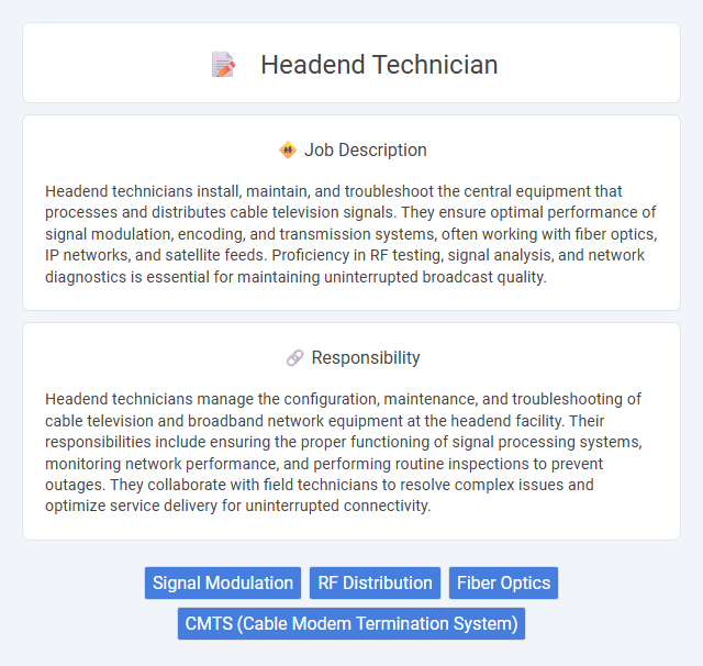 Headend Technician Job Description and Career Detail