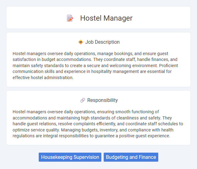 Hostel Manager Job Description and Career Detail