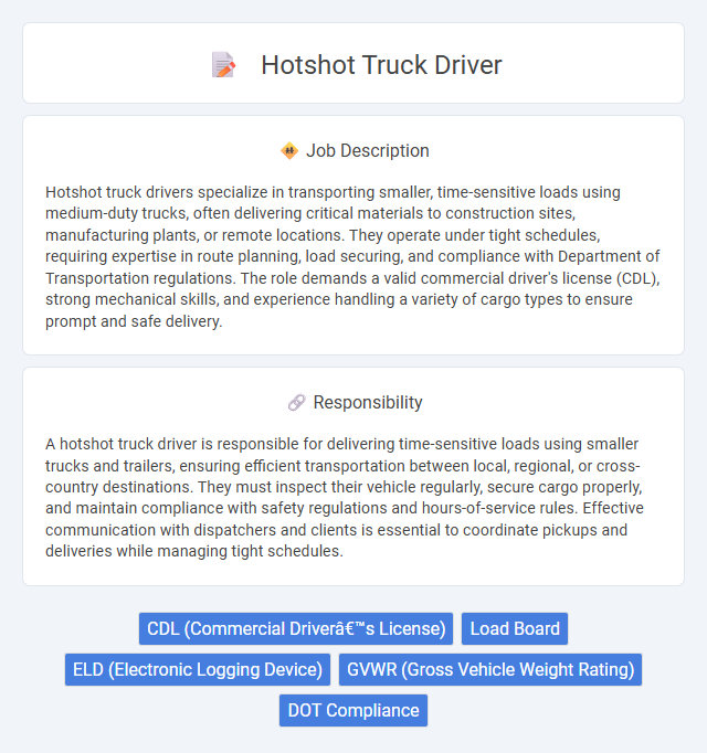 Hotshot Truck Driver Job Description and Career Detail