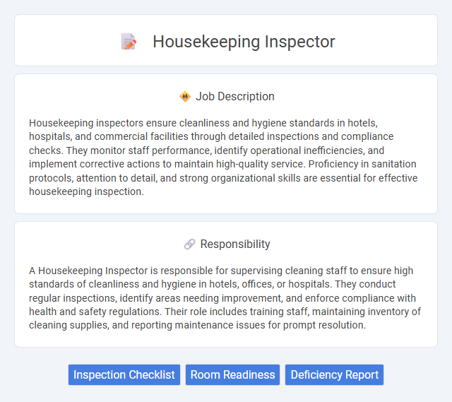 Housekeeping Inspector Job Description and Career Detail