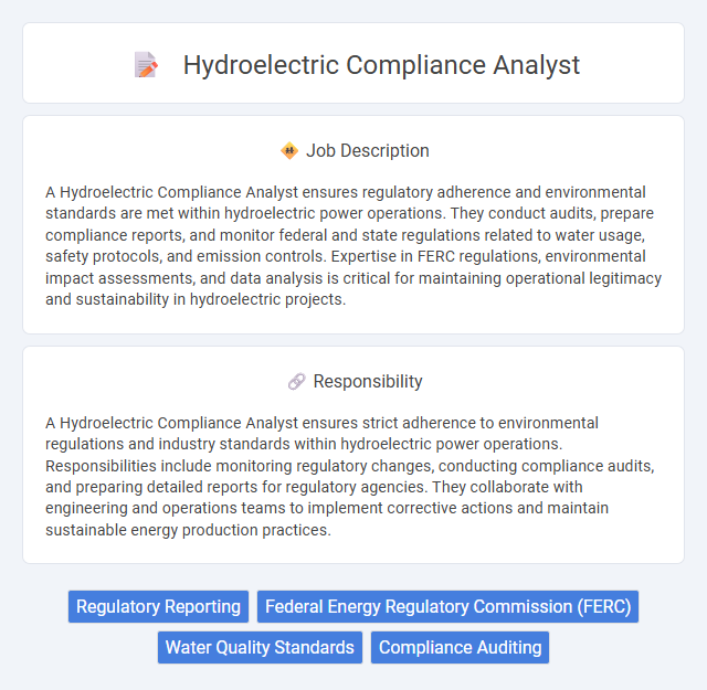 Hydroelectric Compliance Analyst Job Description and Career Detail