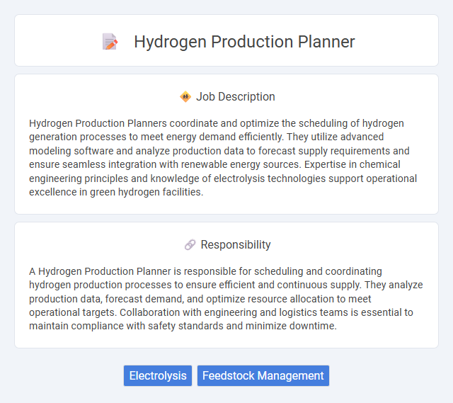 Hydrogen Production Planner Job Description and Career Detail