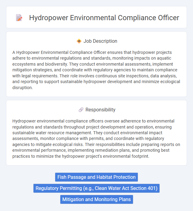 Hydropower Environmental Compliance Officer Job Description and Career Detail