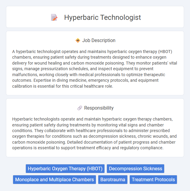 Hyperbaric Technologist Job Description and Career Detail