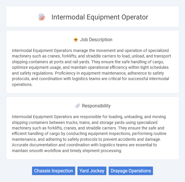 Intermodal Equipment Operator Job Description and Career Detail