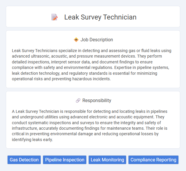 Leak Survey Technician Job Description and Career Detail