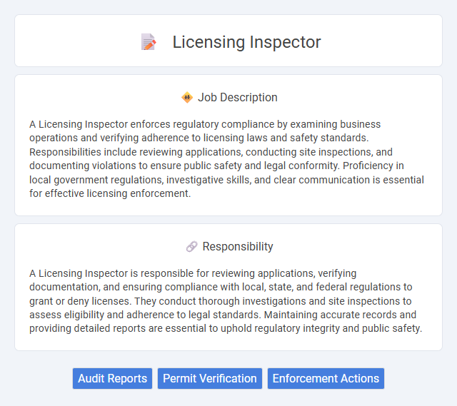 Licensing Inspector Job Description and Career Detail