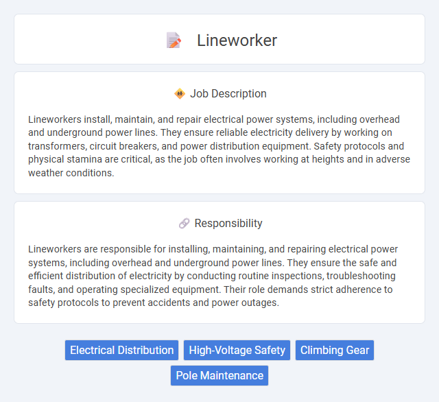 Lineworker Job Description and Career Detail