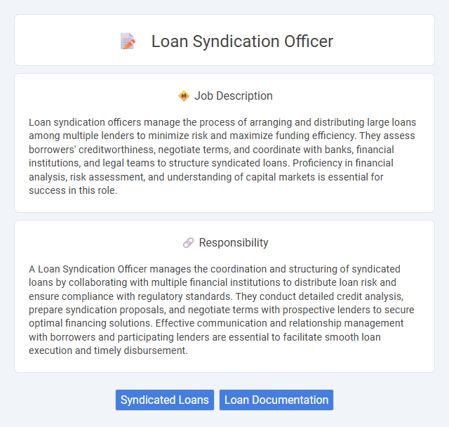 Loan Syndication Officer Job Description and Career Detail