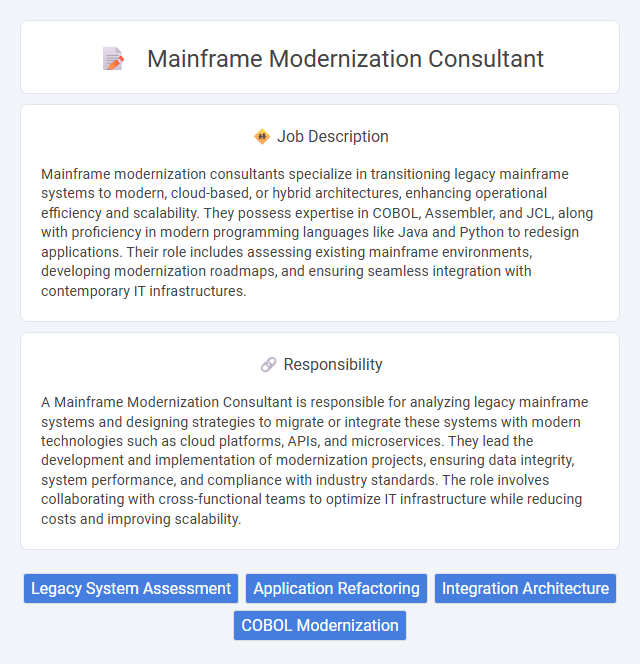 Mainframe Modernization Consultant Job Description and Career Detail