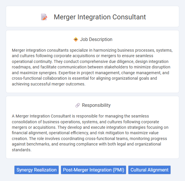Merger Integration Consultant Job Description and Career Detail
