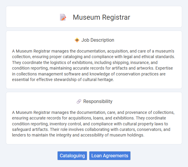 Museum Registrar Job Description and Career Detail