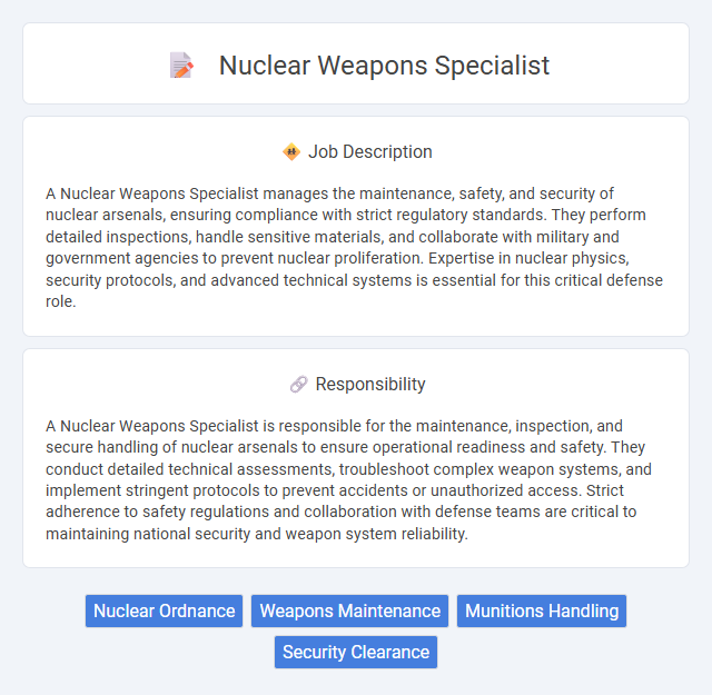 Nuclear Weapons Specialist Job Description and Career Detail