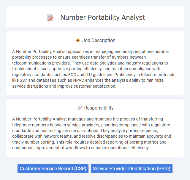 Number Portability Analyst Job Description and Career Detail