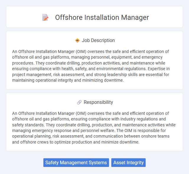 Offshore Installation Manager Job Description and Career Detail