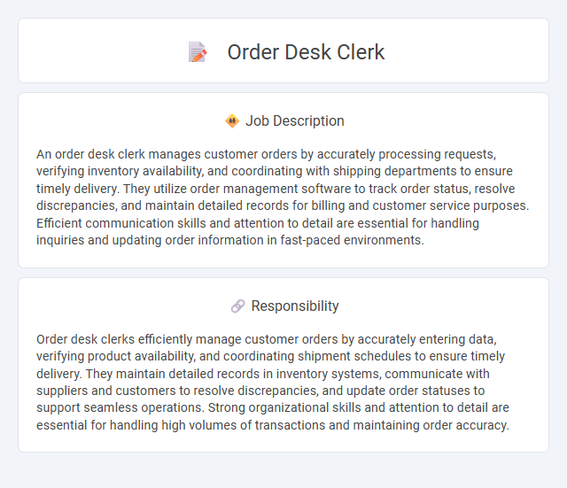 Order Desk Clerk Job Description and Career Detail