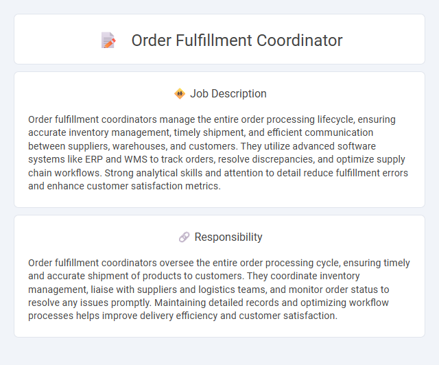Order Fulfillment Coordinator Job Description and Career Detail