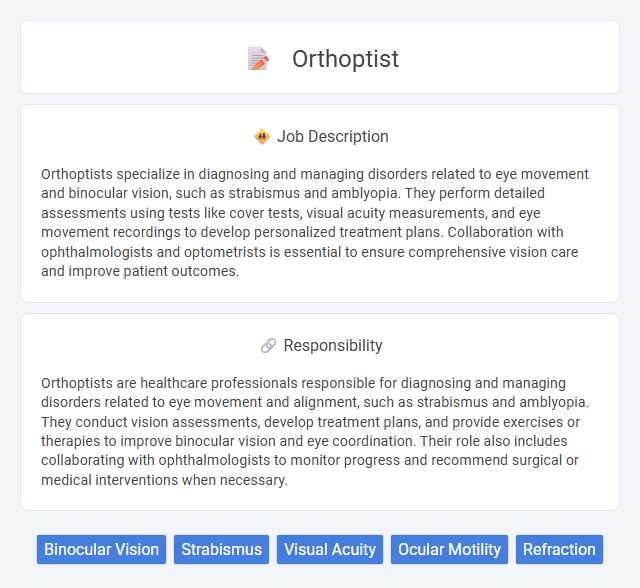 Orthoptist Job Description and Career Detail