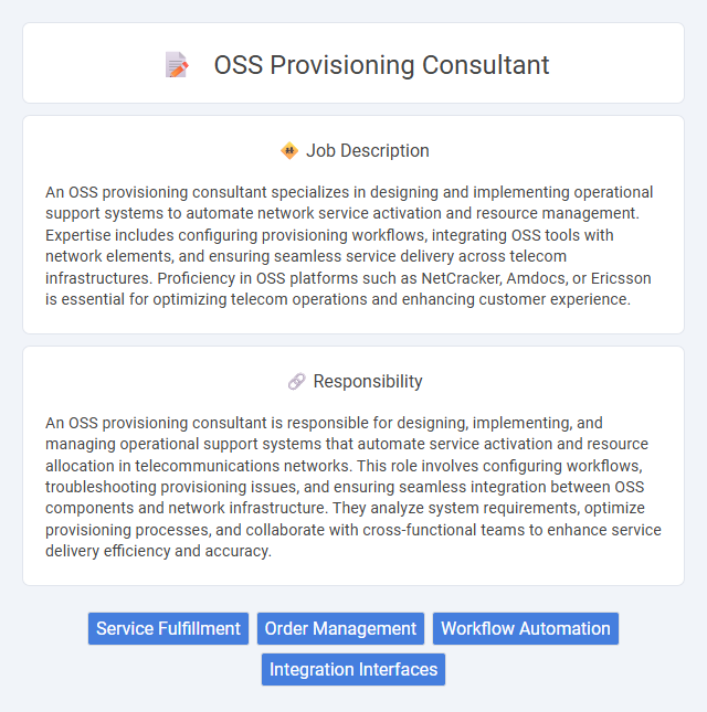 Oss Provisioning Consultant Job Description and Career Detail