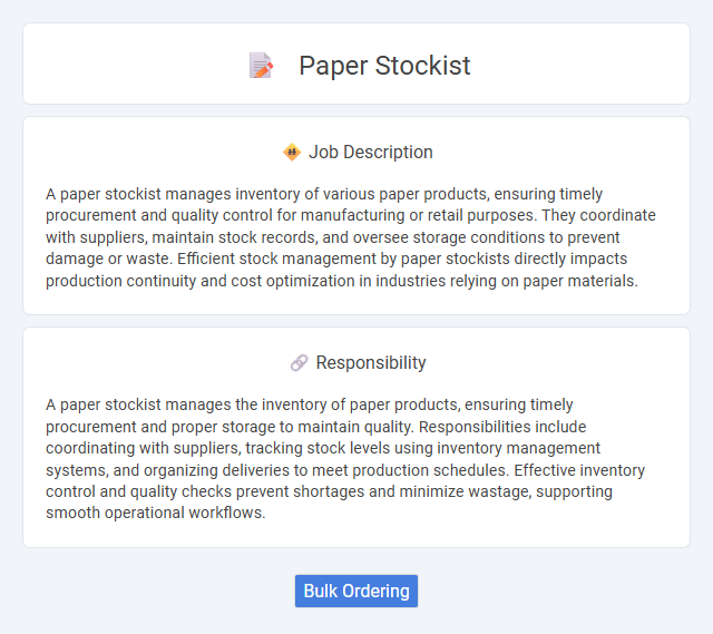 Paper Stockist Job Description and Career Detail