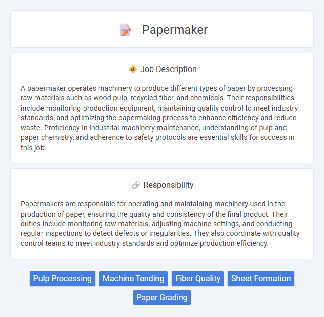 Papermaker Job Description and Career Detail