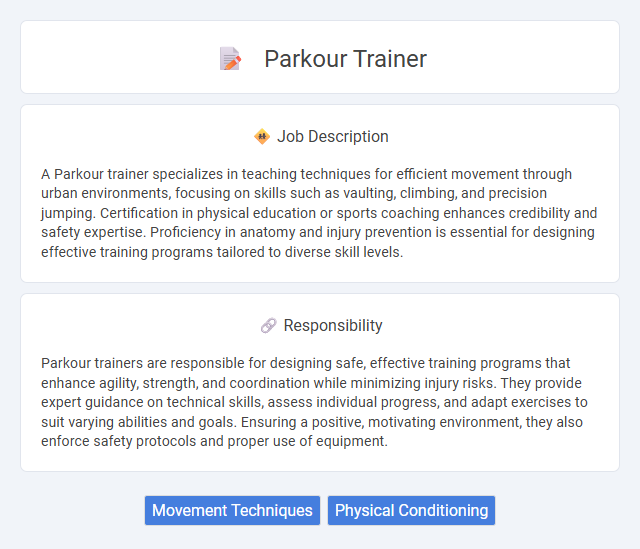 Parkour Trainer Job Description and Career Detail