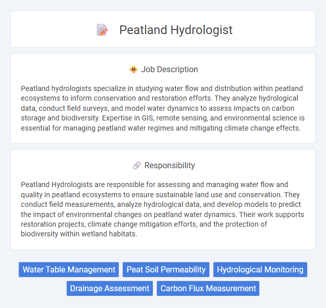 Peatland Hydrologist Job Description and Career Detail