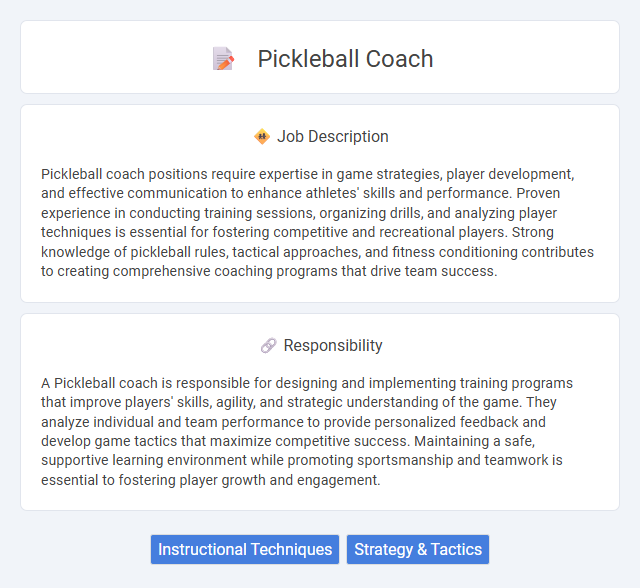 Pickleball Coach Job Description and Career Detail