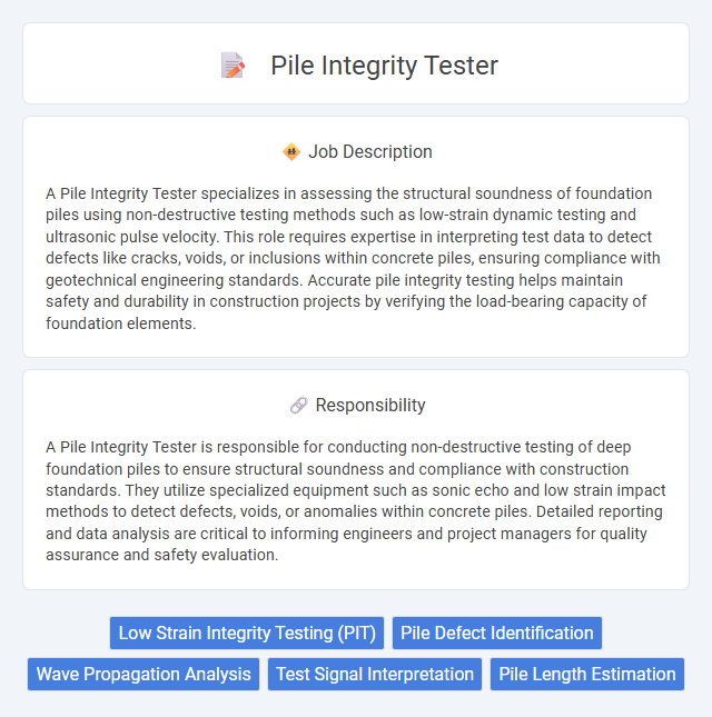 Pile Integrity Tester Job Description and Career Detail