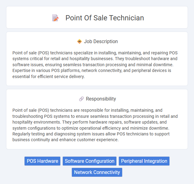 Point Of Sale Technician Job Description and Career Detail