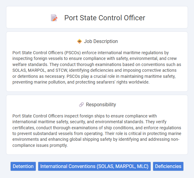 Port State Control Officer Job Description and Career Detail