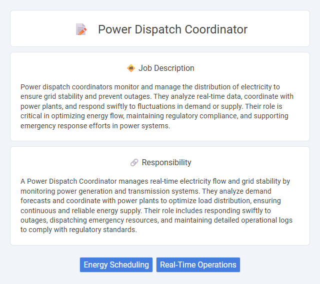 Power Dispatch Coordinator Job Description and Career Detail