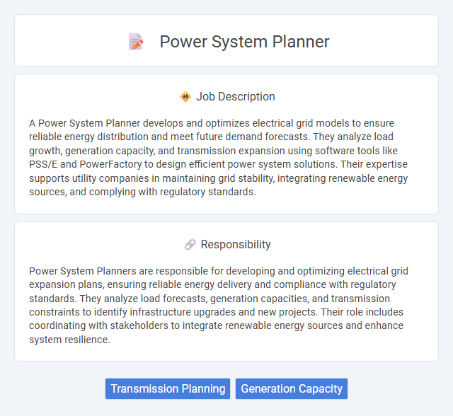 Power System Planner Job Description and Career Detail