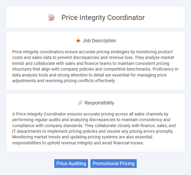 Price Integrity Coordinator Job Description and Career Detail