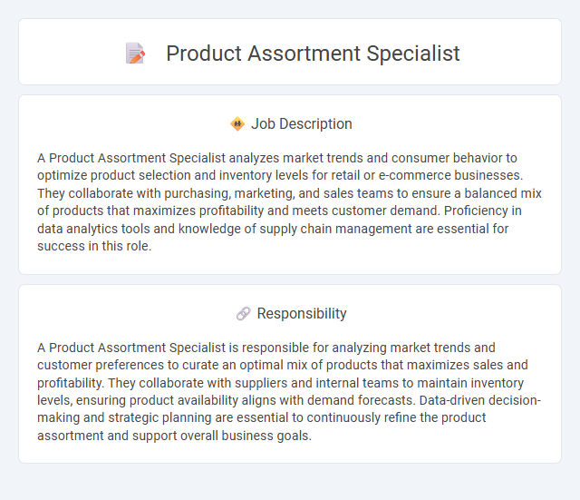 Product Assortment Specialist Job Description and Career Detail