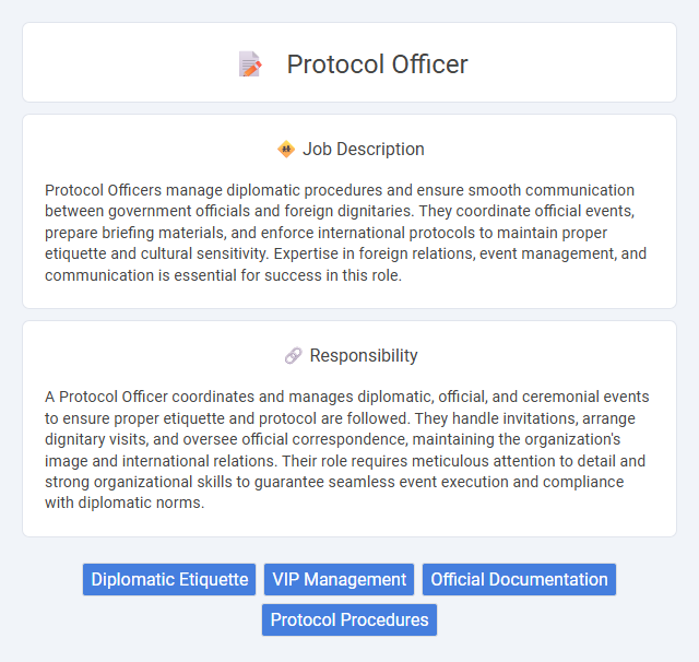 Protocol Officer Job Description and Career Detail