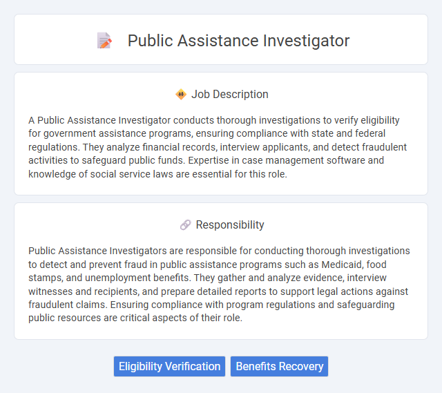 Public Assistance Investigator Job Description and Career Detail