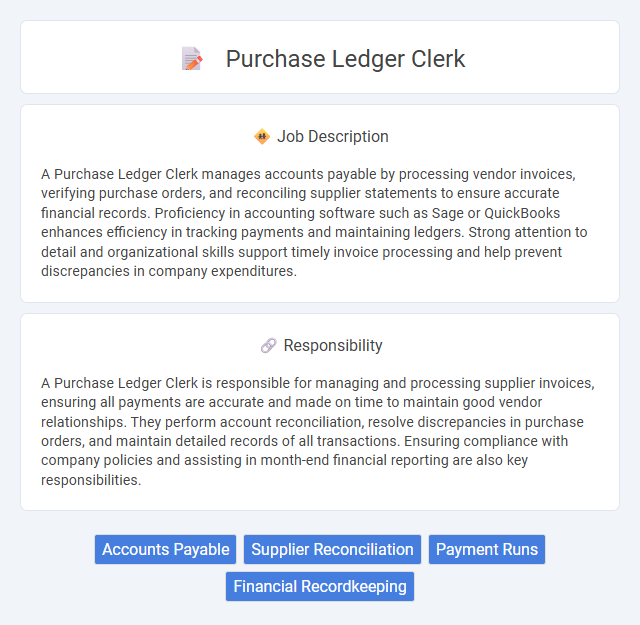 Purchase Ledger Clerk Job Description and Career Detail