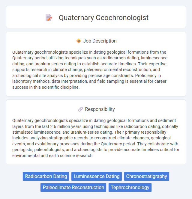 Quaternary Geochronologist Job Description and Career Detail