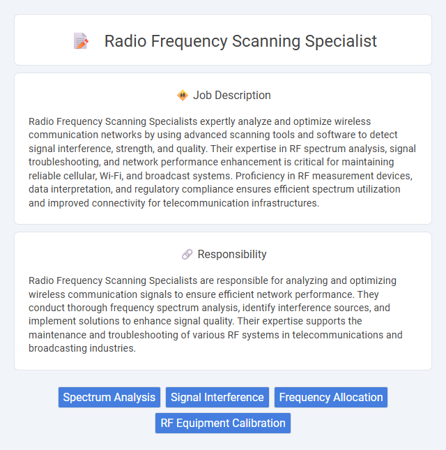 Radio Frequency Scanning Specialist Job Description and Career Detail