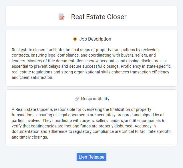 Real Estate Closer Job Description and Career Detail