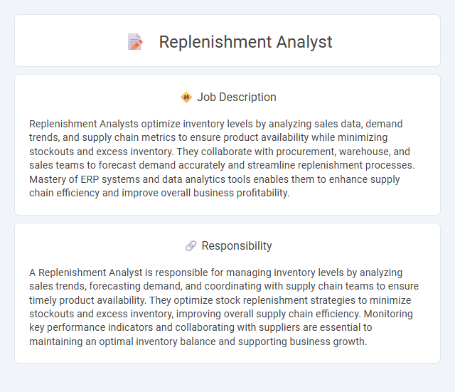 Replenishment Analyst Job Description and Career Detail