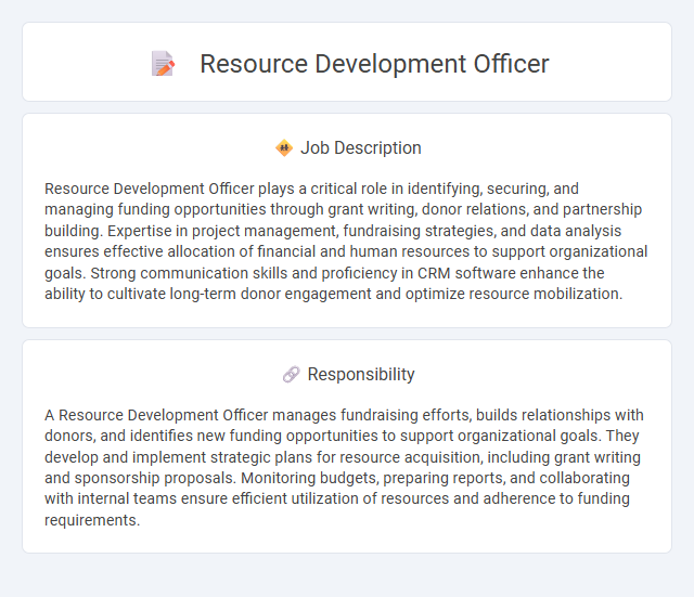Resource Development Officer Job Description and Career Detail